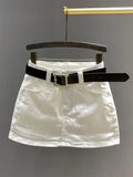 White A-word Denim Skirt Women's 2026 Summer New Slim Hip Anti-light Skirt