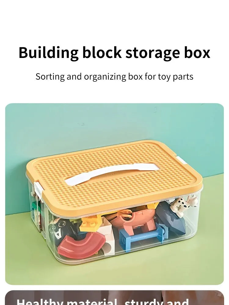 Building Blocks Toys Storage Box for Lids Brick Shaped Plastic Kids Bin Child Toy Containers Sundries Stackable Organizer