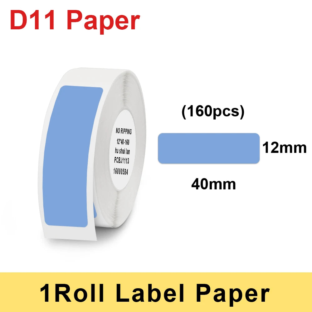 1Roll Niimbot D11 D101 D110 H1 Label Sticker Paper Rolls Various sizes of White Color Rolls