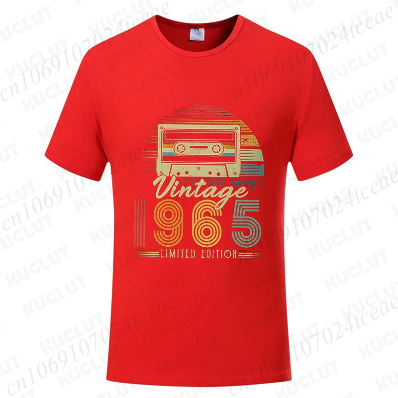 Vintage 1965 Print T-shirts for Men Women Birthday Vintage Letter Design Tshirt Short Sleeve Clothes Fashion Casual Tee Clothing