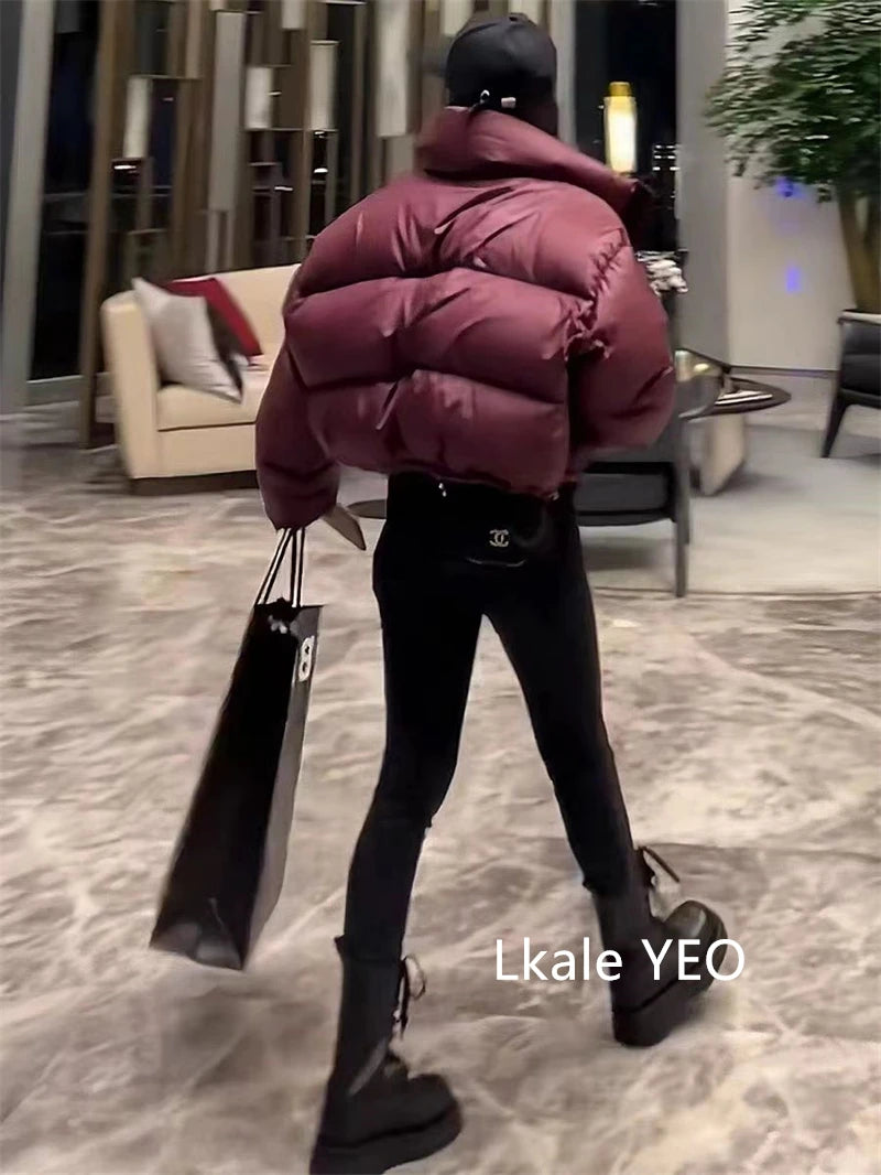 Women's Winter Parkas 2026 New Thick Streetwear All Match Ladies Down Cotton Jacket Comfortable Simple Short Female Warm Coat