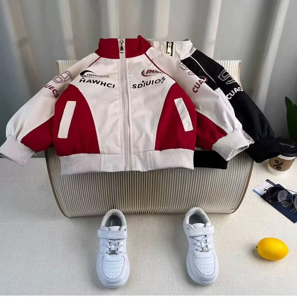 Boys' Outerwear Autumn Children's Cool And Handsome Motorcycle Suit 2026 New Stylish Baby Thin Jacket Trend