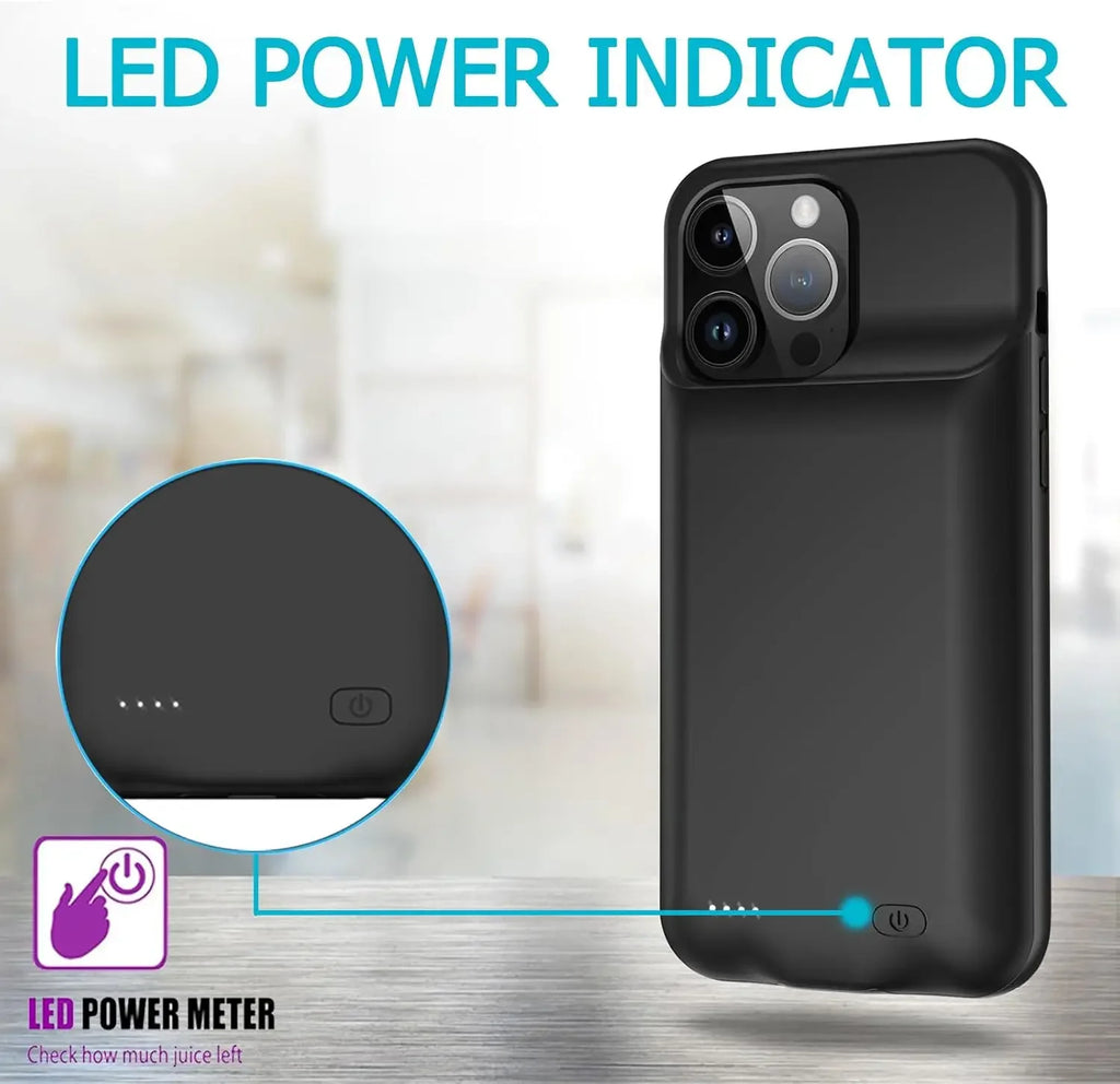 10000mAh New Excellent for IPhone 13 Mini 16 Pro Max 15 Plus 14 13 12 Mini 11 6 6S 7 8 Battery Charger Case Charging Cover Power