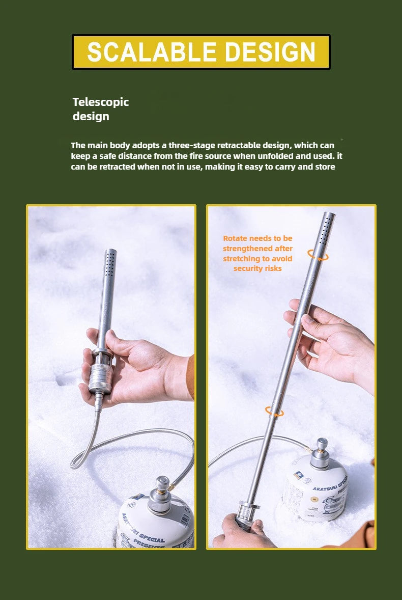 Campingmoon XD-6 Stainless Steel Fire Torch for Outdoor Camping and Barbecue Camping Gear