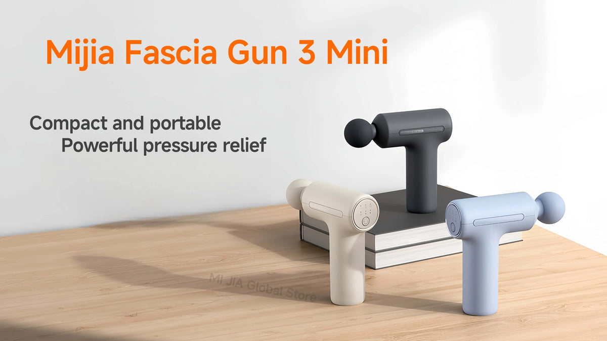 Mijia Mini Fascia Gun 3 Portable Muscle Massage Gun 12kg Thrust Brushless Silent Motor 3 Massager Heads Relax Body