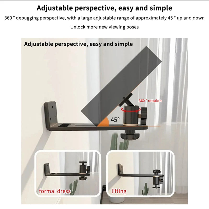 Universal Portable 360° Rotatable Wall Mount Beamer Holder Projector Bracket 1/4 Screw For XGIMI JMGO Dangbei Projector Stand