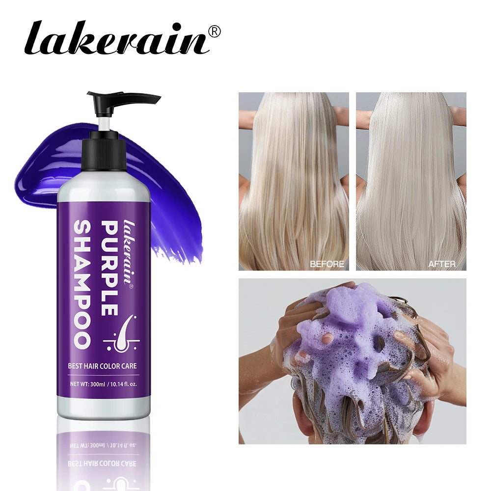 Hair Care Color Lock Purple Shampoo 300ml Anti-Brassiness Yellow Tones Removal Hair Color Protection & Moisturizing Hair Shampoo