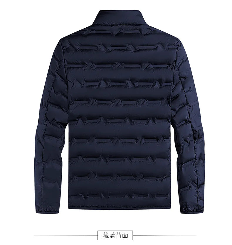 2025 Graphene Self-heating Down Jacket Men Solid Windproof Pleated Down Jackets Stand Collar Classical Warm Winter Jackets Male