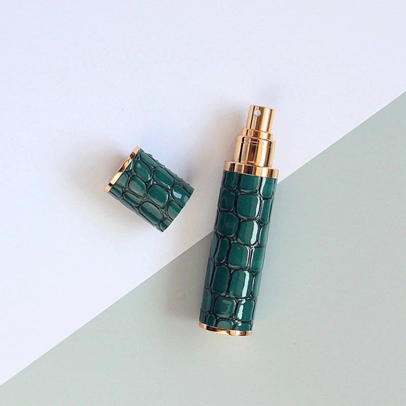 10ml Crocodile Luxury Leather Glass Perfume Spray Bottle Mini Refillable Perfume Atomizer Portable Empty Traveling Refill Bottle