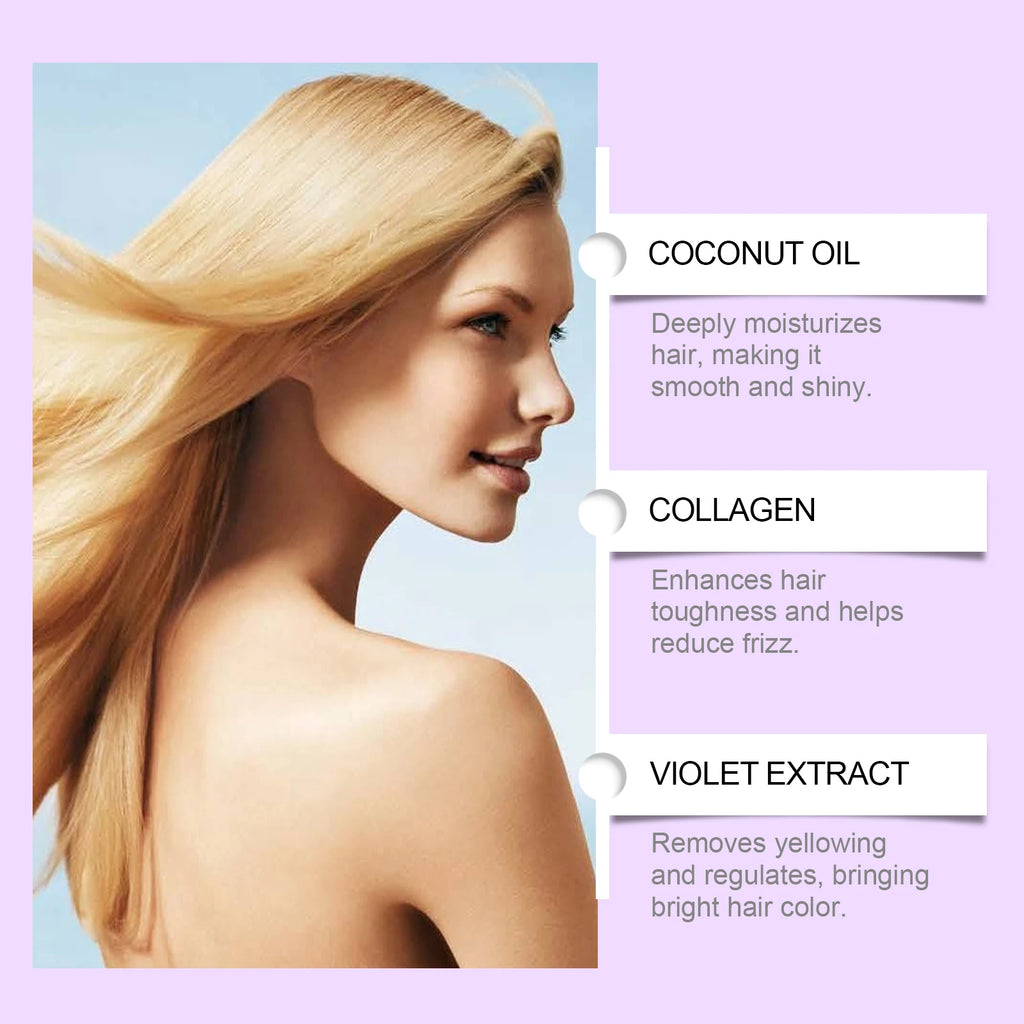 Purple Shampoo For Hair Care After Dyeing Deep Hydration Nourishing Scalp Long Lasting Lock Color Smoothing Hair Frizz Control