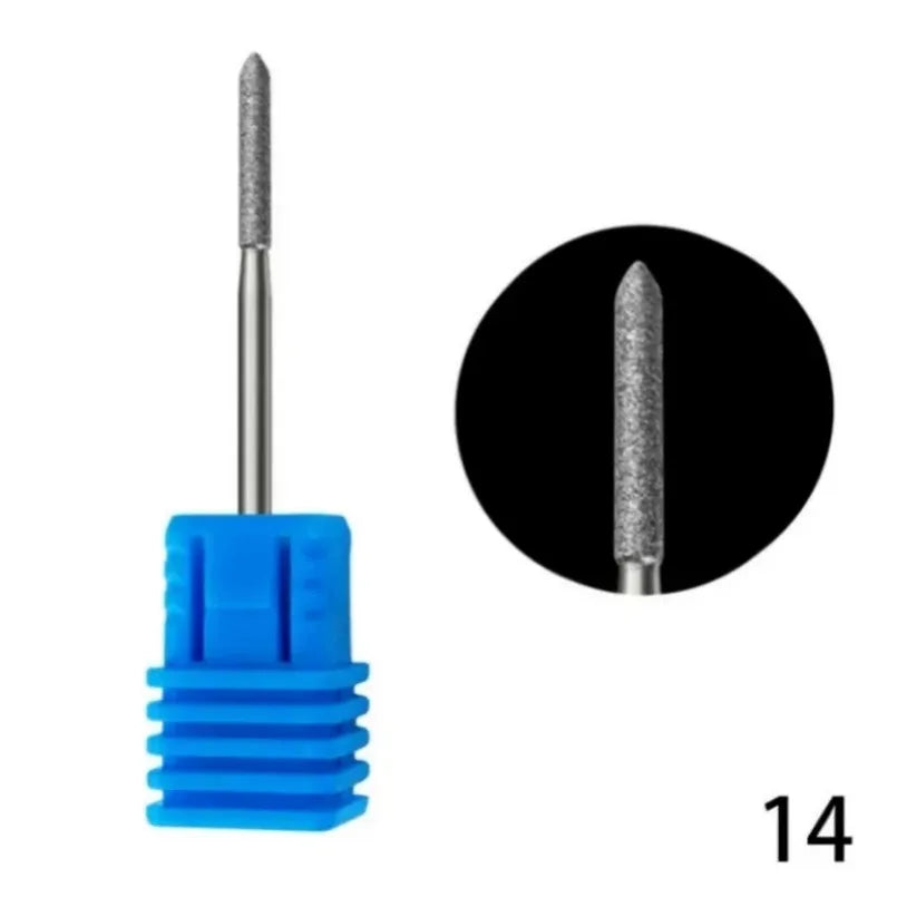 Flame Cone Cuticle Clean Nail Drill Bit 3/32'', Professional Safety Carbide Diamond Nail Bit Nail Cleaner for Cuticle Dead Skin