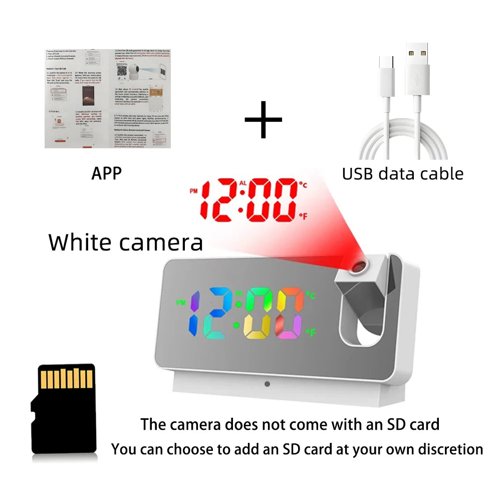 HD4K Mini Clock Camera, Supports Remote Viewing, Mobile Detection, Loop Storage, Home Nanny Style Wireless WiFi Camera