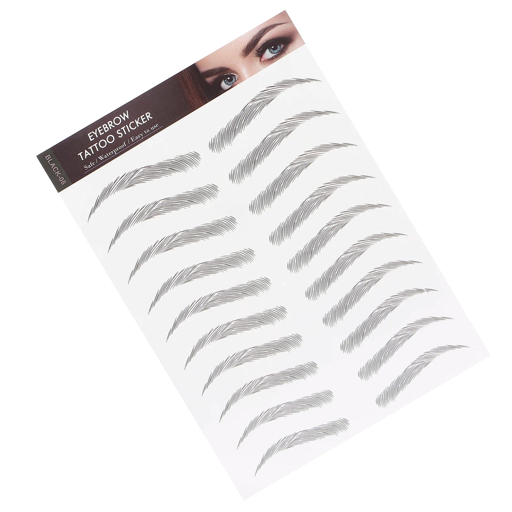 Long Lasting Eyebrow Transfers Sticker Household Portable Waterproof Safe Women Black Eyebrow Tattoo Sticker Makeup Tools