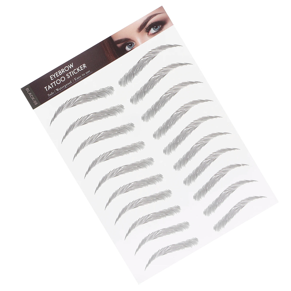 Long Lasting Eyebrow Transfers Sticker Household Portable Waterproof Safe Women Black Eyebrow Tattoo Sticker Makeup Tools
