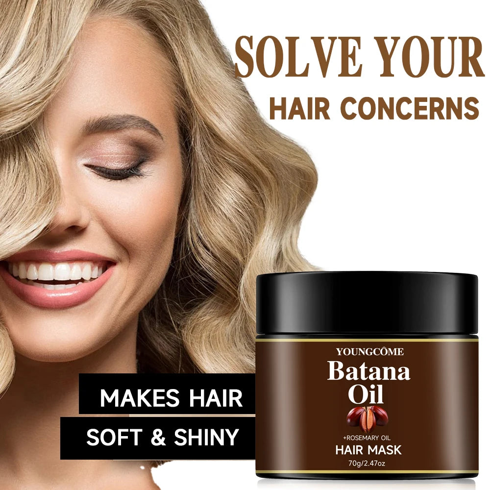 YOUNGCOME Batana Oil & Rosemary Oil Hair Care Set: 2-Piece Nourishing Hair Mask & Serum for Gentle Scalp Support