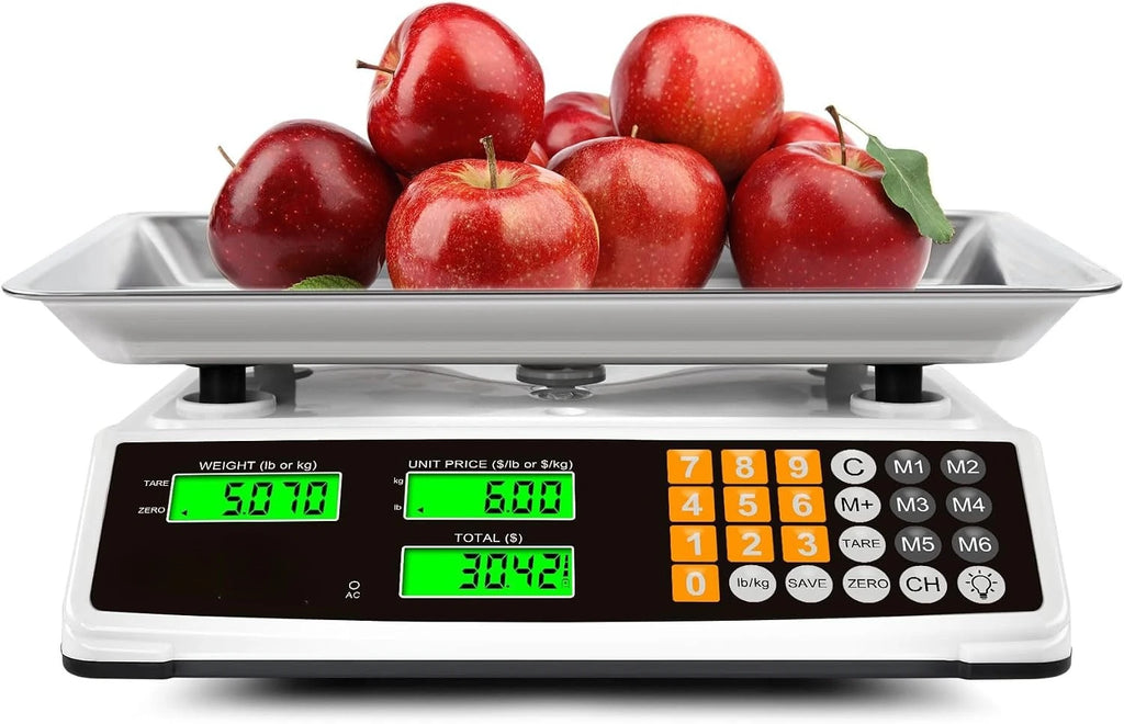 Digital Scale Stainless Steel 88lb/40kg Commercial with Price Computing Large Platform LCD Backlight for Deli
