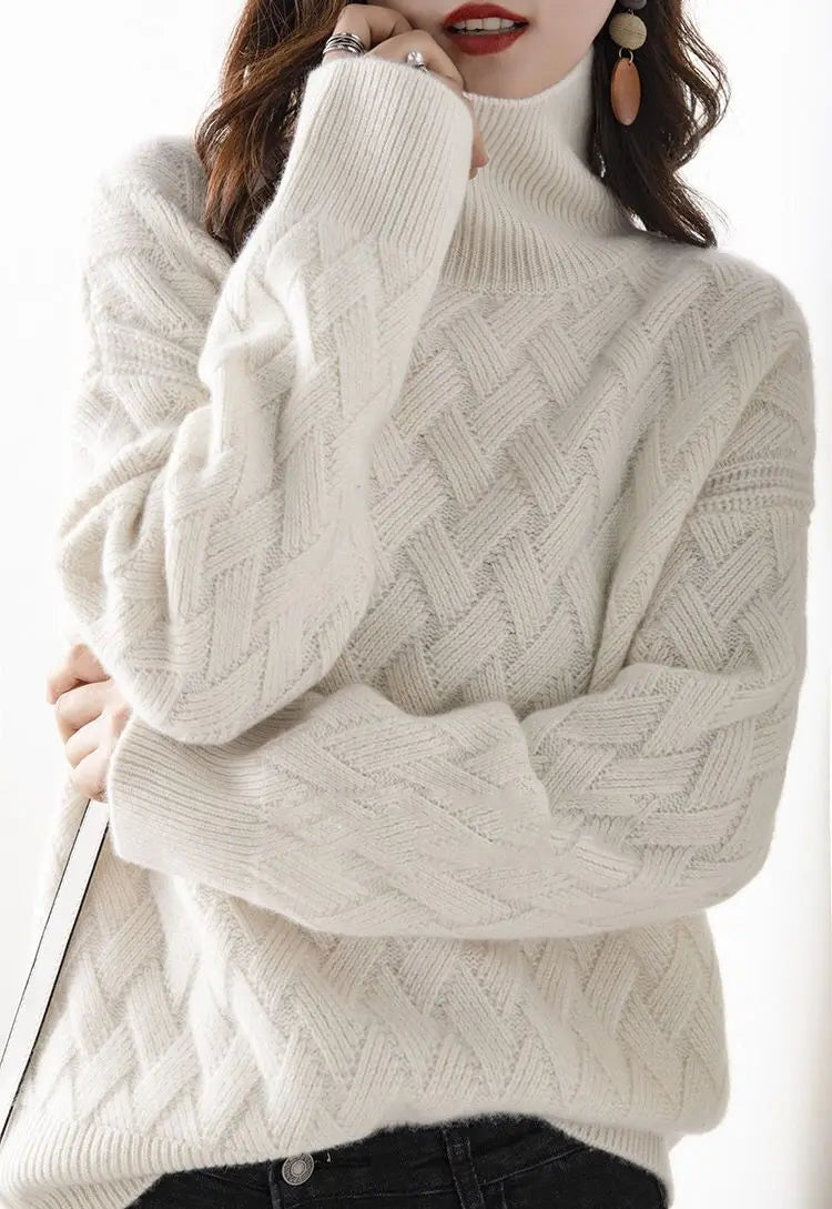 2024 New Women Loose Sweater Winter Casual Chic Cashmere Oversize Thick Sweater Pullovers Pullover Female Long Sleeve S-3XL