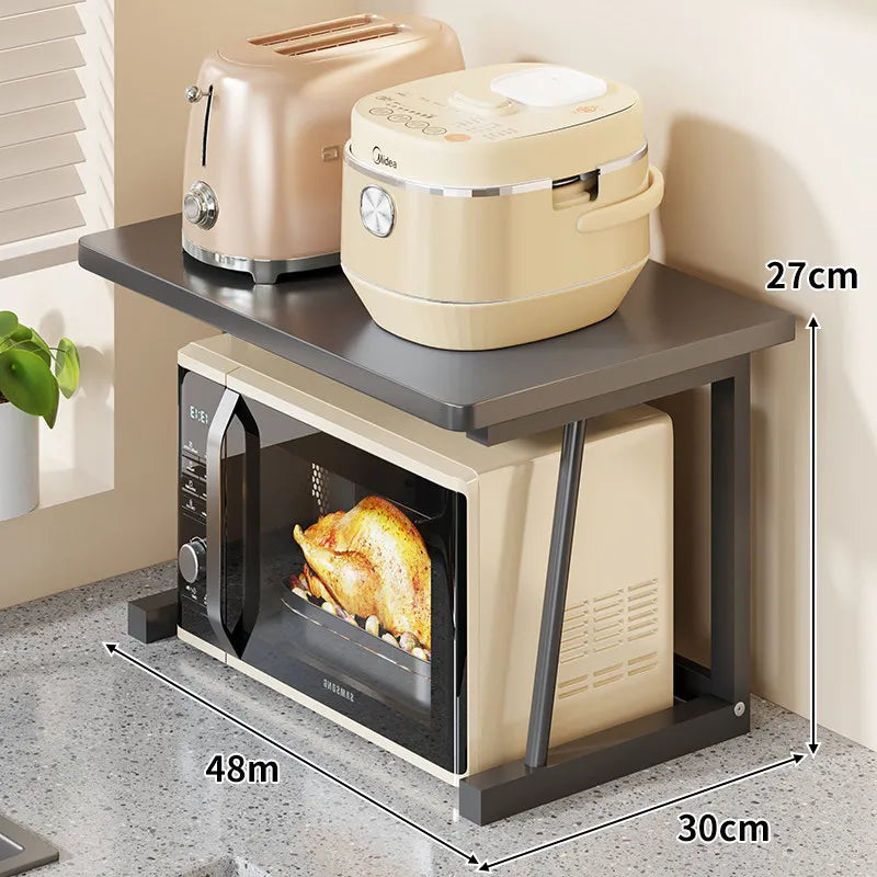 Microwave Oven Rack Kitchen Countertop Storage Shelf Wood Metal Stand for Microwave Toaster Pot Organizer Kitchen Organizer