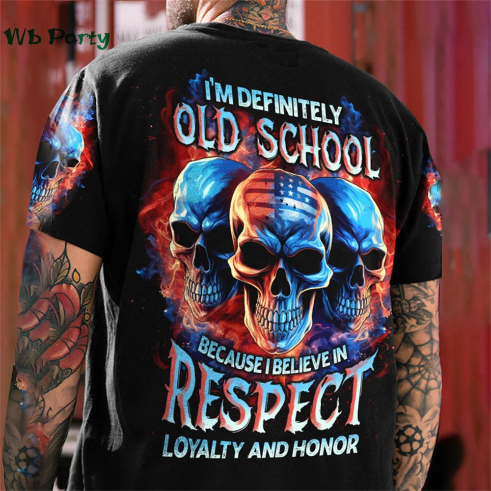 Skull Pattern Back Print Clothes Men Graphic Tees Men's Summer Clothes Designer Clothes Men Short Sleeve Tee Skull Graphic Tees