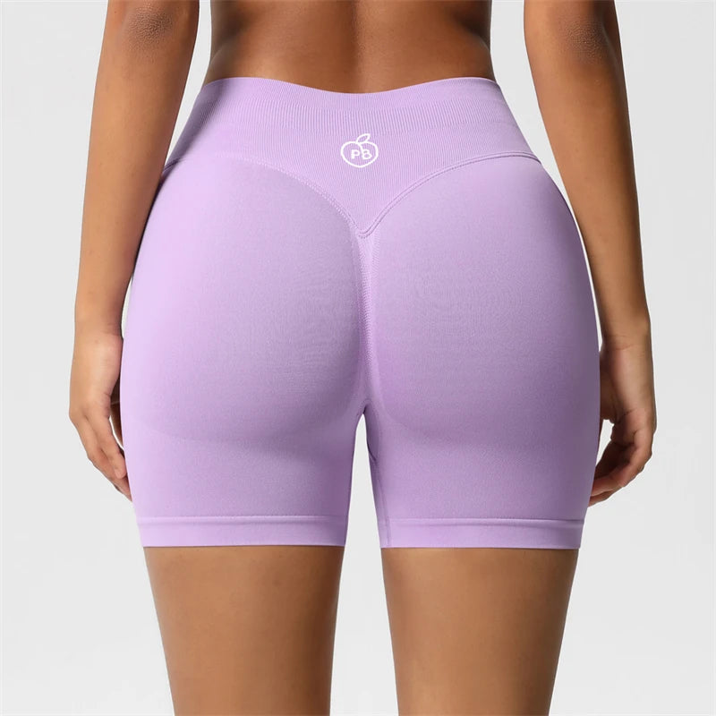 Women Bum Three Waist Sections Sports Shaping Shorts Seamless Sports Shorts For Women Cycling Jogging Fitness High Waist Push Up