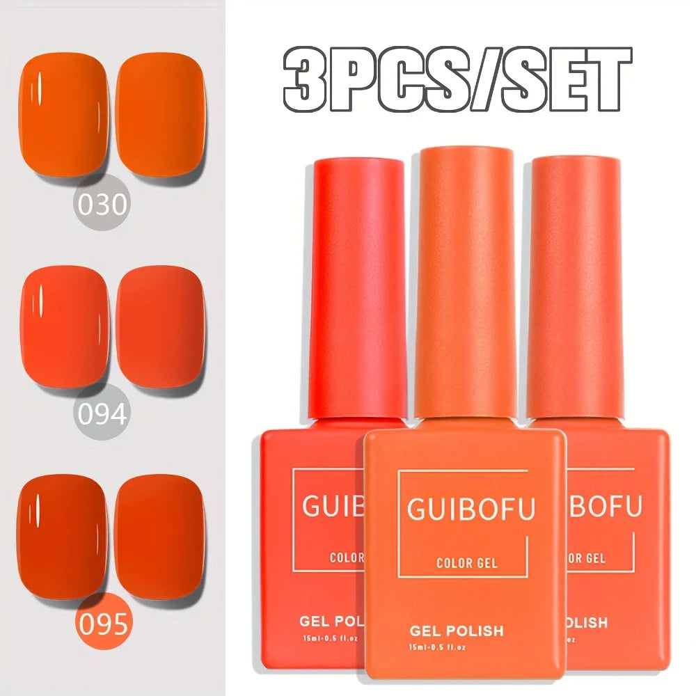 Spring Series 3 Pcs Set 15ml Semi Permanent Nail Polish Set Kit Soak Off Uv Varnish Nail Art For Manicure Nail Design
