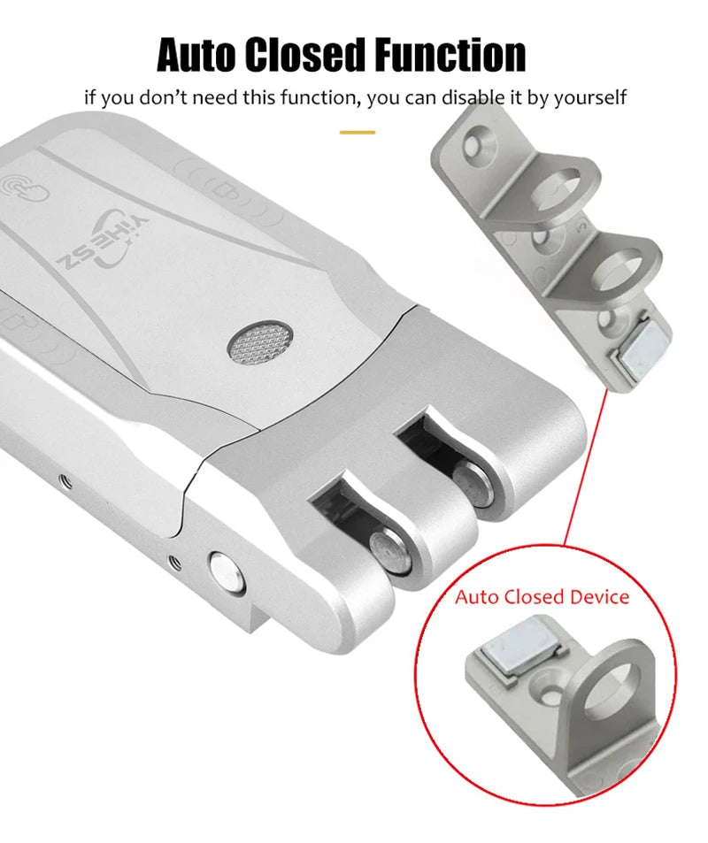 YiHESZ Fingerprint Password Door Lock 433Mhz Remote Control Smart Lock Dual Motor Backup Battery System Deadbolt Lock Wafu 026