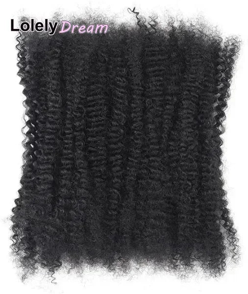 Lolely Dream Spring Twist Afro Kinky Bulk Hair 100% Human Hair For Dreadlocks Twist Braid Hair Extension Natrual Black Color