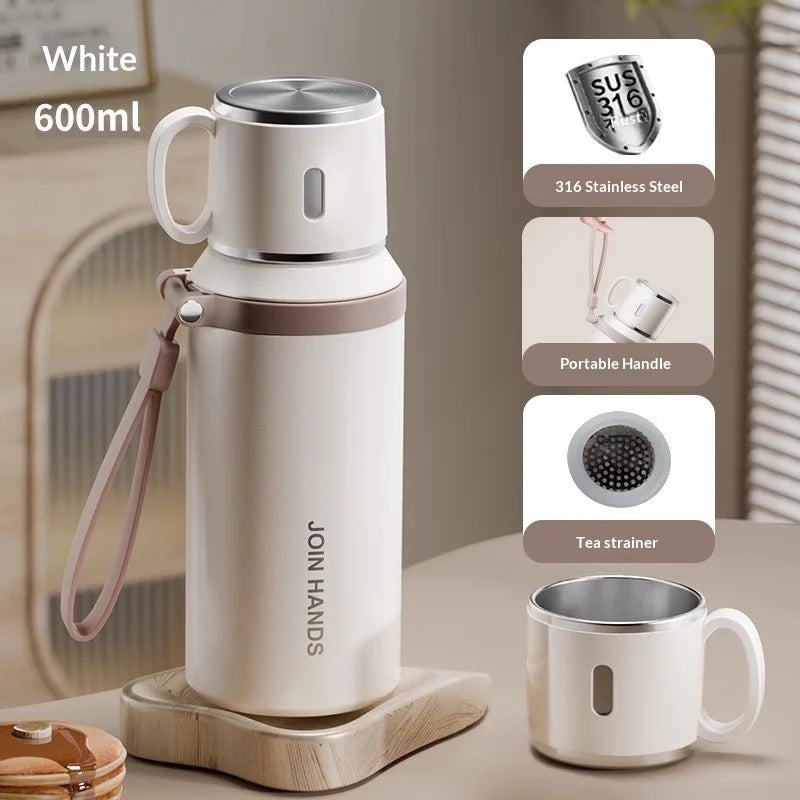 316 Stainless Steel Insulated Water Bottle 24 Hour Hot Cold Leak Proof with Straw and Lid for Gym Travel Outdoor Sport