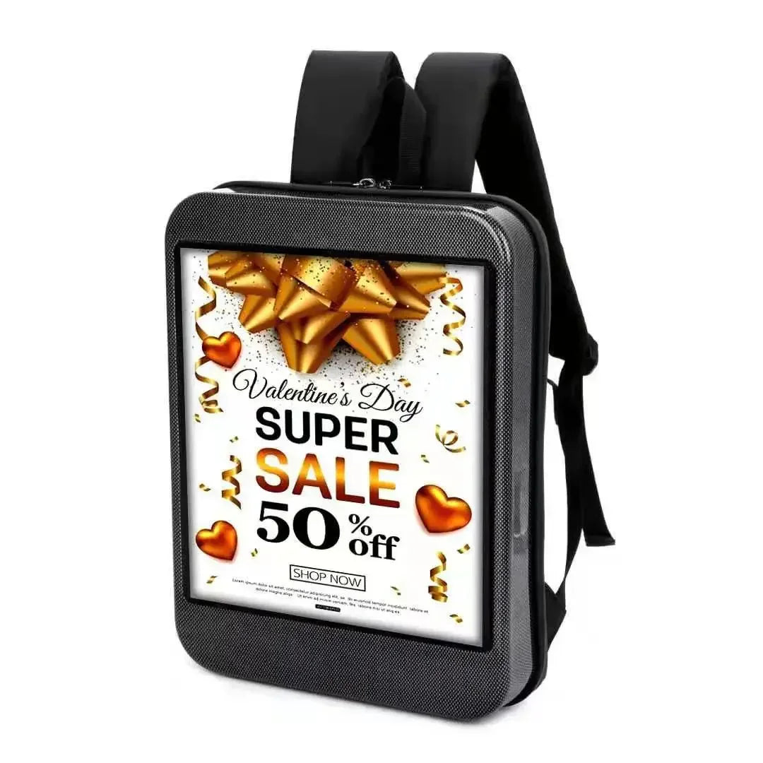 15.4 Inch LED Display Backpack Programmable HD Video Screen Portable Mobile Advertising Bag for Live Stream Events