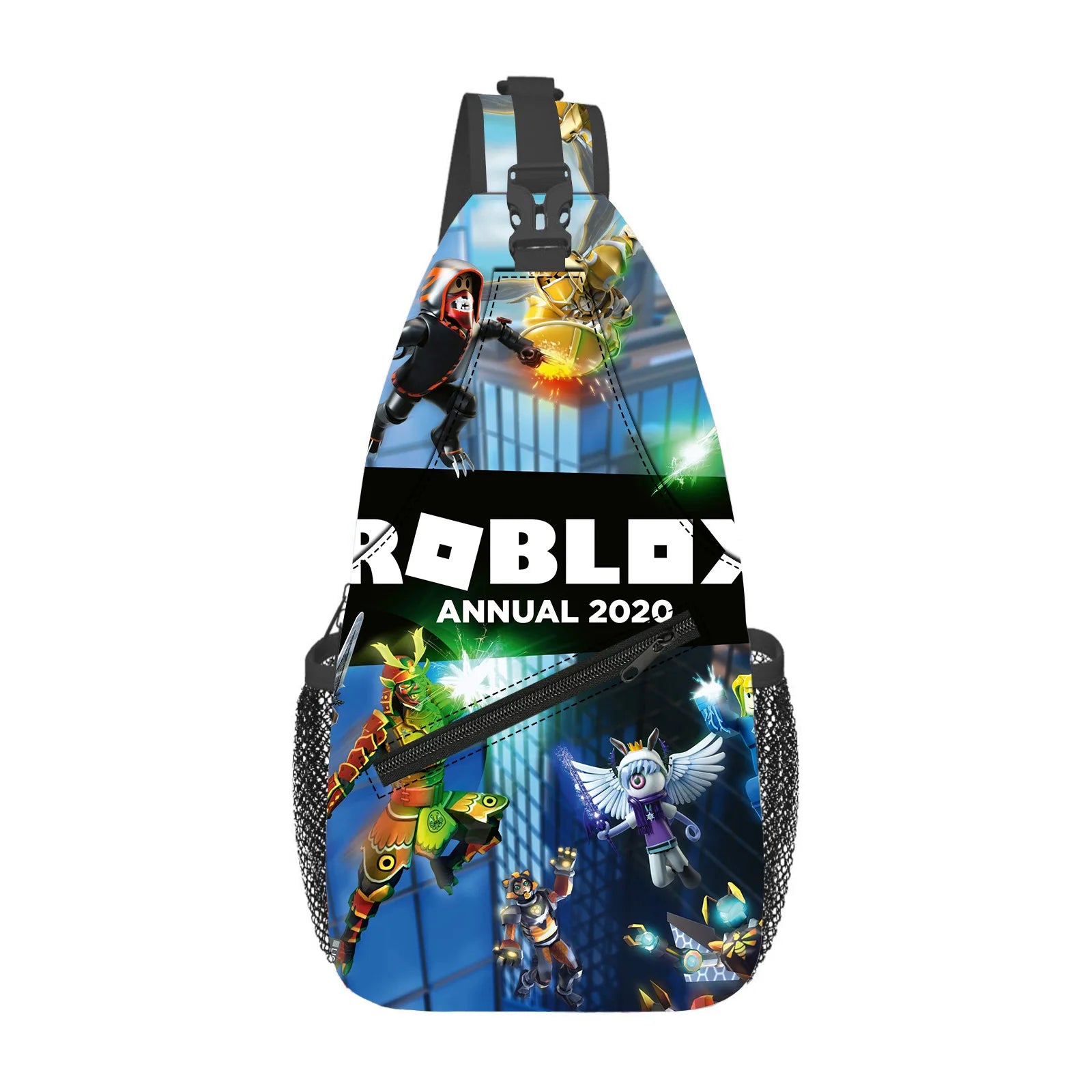 Roblox Shoulder Bag Virtual Gaming World Cartoon Print Sports Crossbody Bag 29*13*39cm Chest Bag