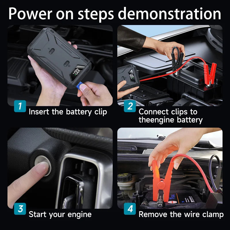 Portable Car Battery Jump Starter – Emergency Booster & Power Bank
