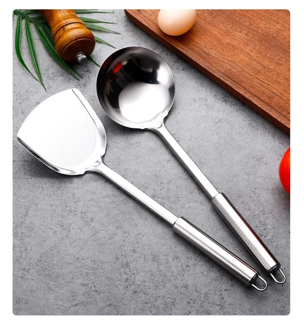 Durable Stainless Steel Wok Spatula Long Handle Kitchen Gadgets Kitchen Cooking Utensil Set Slotted Turner Cooking Tools