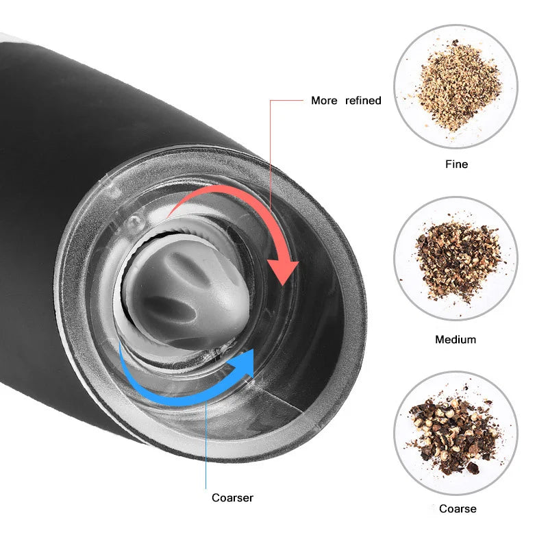 Electric Pepper Grinder Stainless Steel Automatic Gravity Shaker Salt Pepper Grinder Spice Mills Grinding Tools Kitchen Gadgets