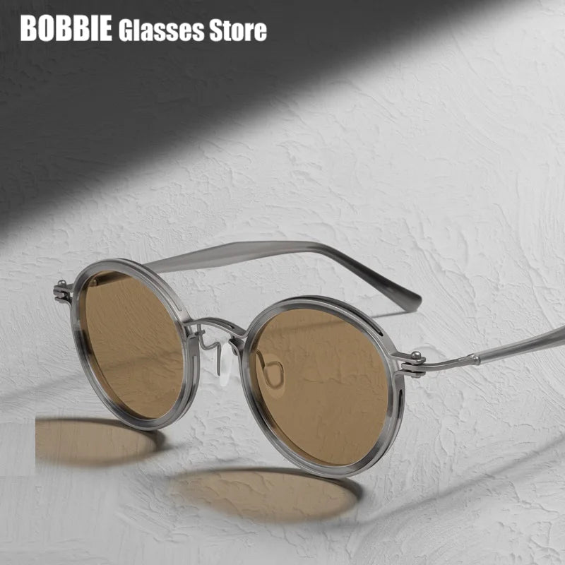 Polarized Sunglasses Men UV400 Protective Driving Spectacles Handmade Titanium Acetate Sun Glasses Photochromic Outdoor Eyewear