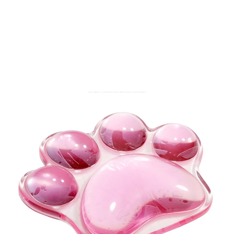 Cute Transparent Cat's Paw Shaped Mouse Pad Comfortable Non-Slip Wrist Rest Pad Mouse Wrist Rest Elbow Rest Mat Wrist Support