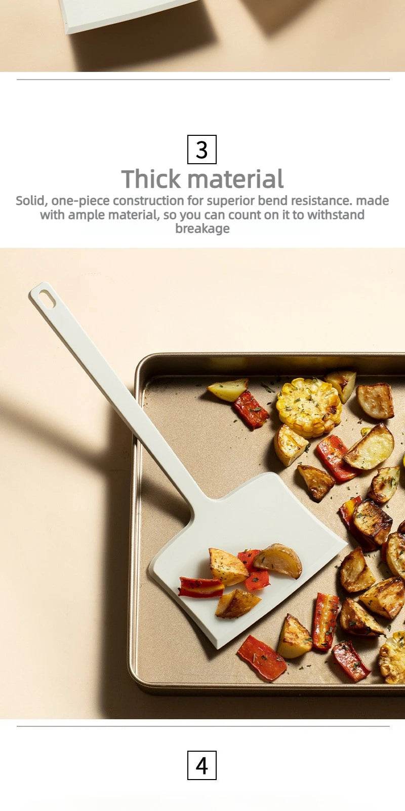Food Grade Silicone Spatula Non-Stick Pan Safe Heat Resistant Wide Head Cooking Turner Scraper for Baking Frying Kitchen Utensil