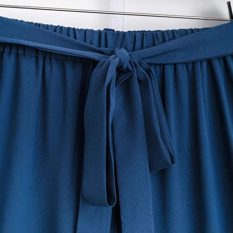Summer Women Casual Two Piece Sets Vintage Printed Short Sleeve Loose Shirt High Waist Drawstring Pants Women Homewear