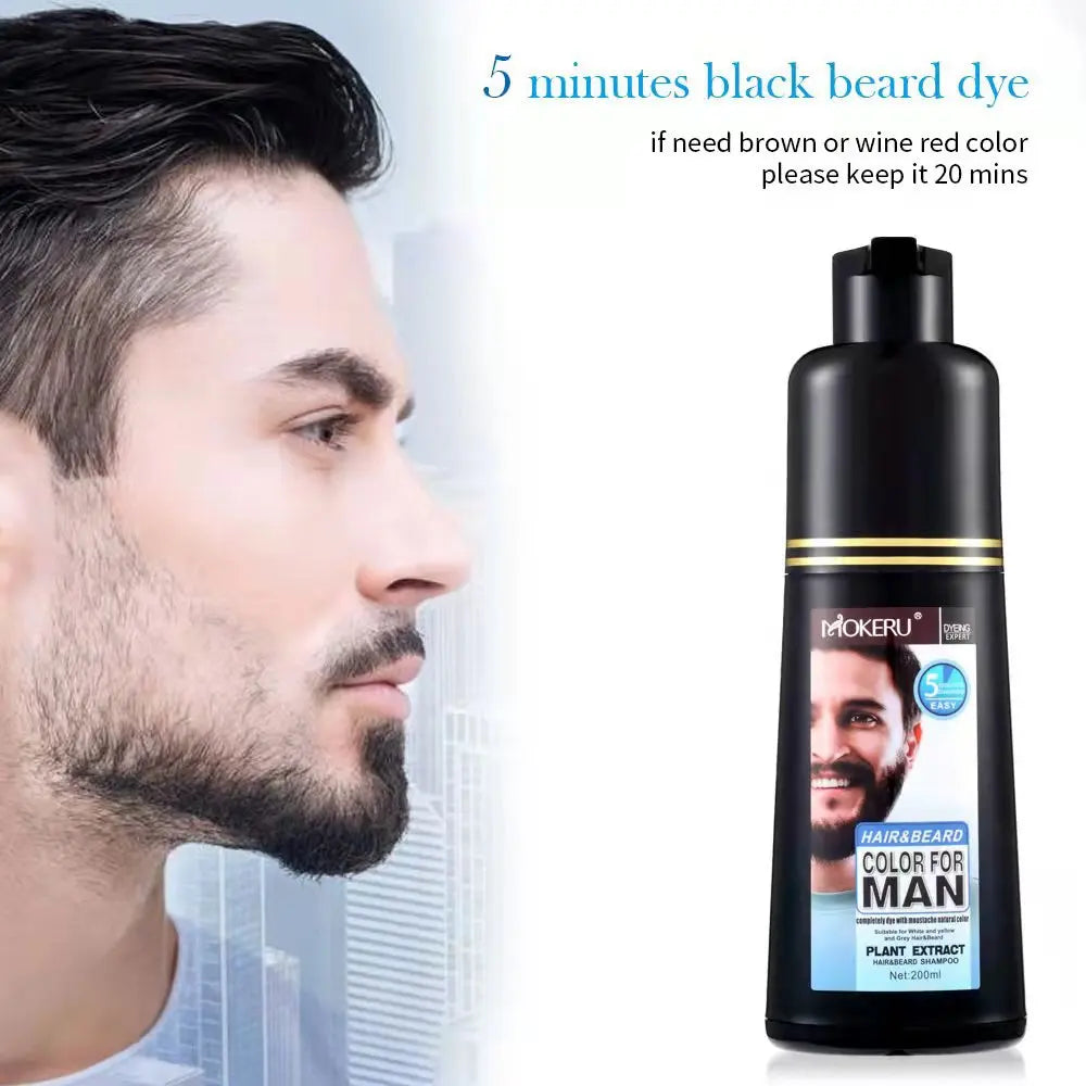NEW Men Beard Black Dye Tint Cream 200ml Mustache Beard Coloring Cream Semi-permanent Men's Fashion Modelling Black Color