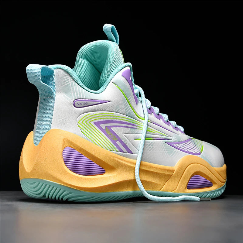 Men's Athletic Basketball Sneakers Breathable Cushioning Non-Slip Wearable Gym Training Running Shoes for Men And Women