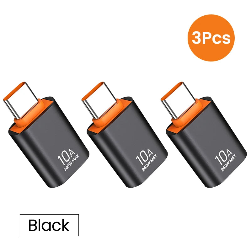 6pcs 10A OTG USB 3.0 To Type C Adapter USB Female To Type c Male Fast Charging Converter USB to Type C OTG For Xiaomi Laptop PC