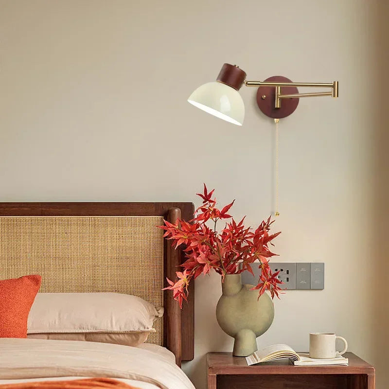 LED Bedroom Bedside Wall Lamp Swing Arm Wall Light Folding Telescopic Study Reading Lamp Study Decor Sconce Lighting