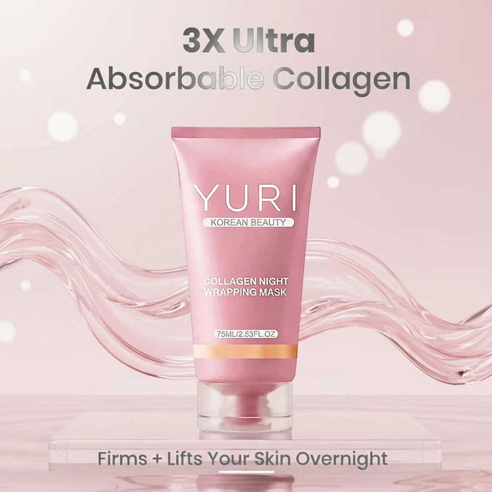 75ml Collagen Overnight Wrapping Peel Off Face Mask Skin Care Night Mask for Reduce Fine Lines Dullness Anti-Aging Skin Car