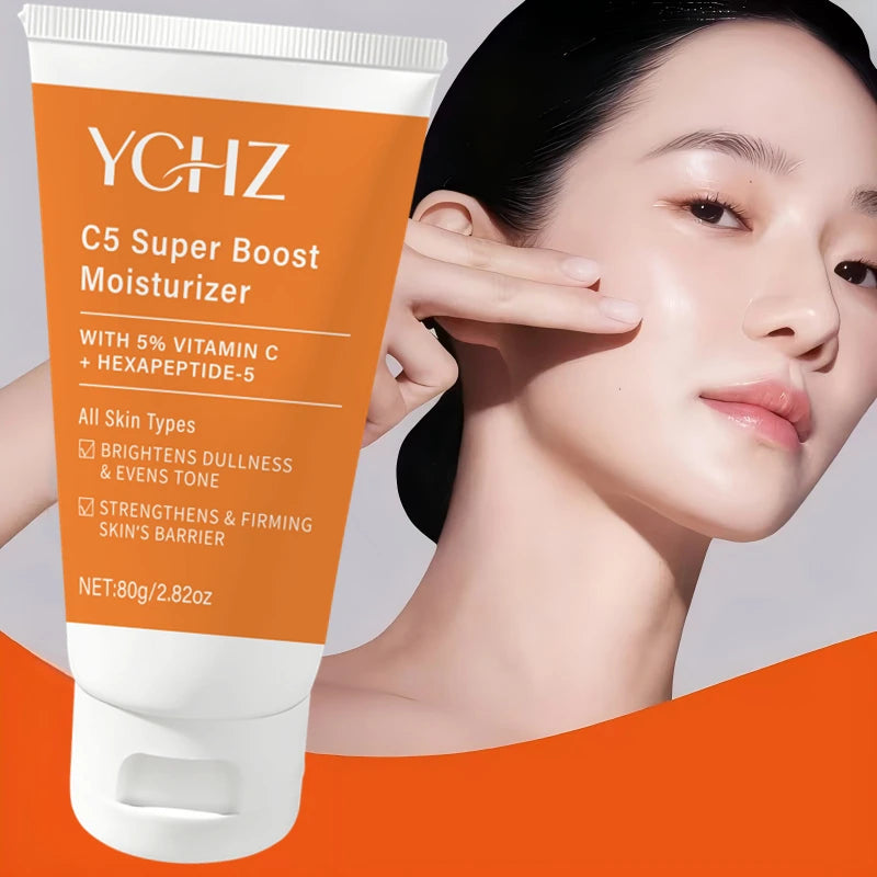 Vitamin C Brightening Cream (Containing Hyaluronic Acid, Collagen, and Niacinamide) — Brightens Skin Tone, Visibly Evens Out Skin Tone, Deeply Hydrates, Is Refreshing and Non-Greasy, Absorbs Quickly, Suitable for All Skin T