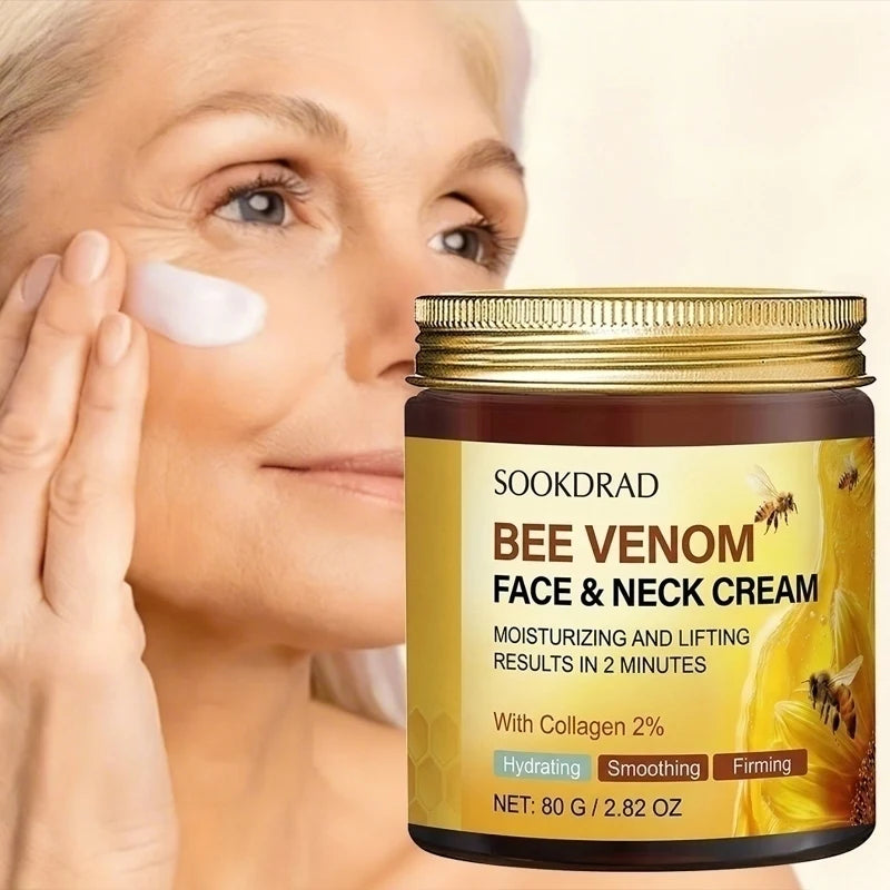 Bee Venom Face & Neck Cream,2% Collagen, moisturizing smooth, all skin, daily morning care,80g