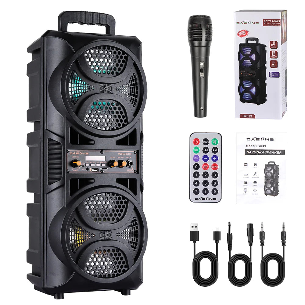 3000W Portable Bluetooth Speaker Sub Woofer Heavy Bass Sound System Party Dj Karaoke Rechargeable Loud Speaker