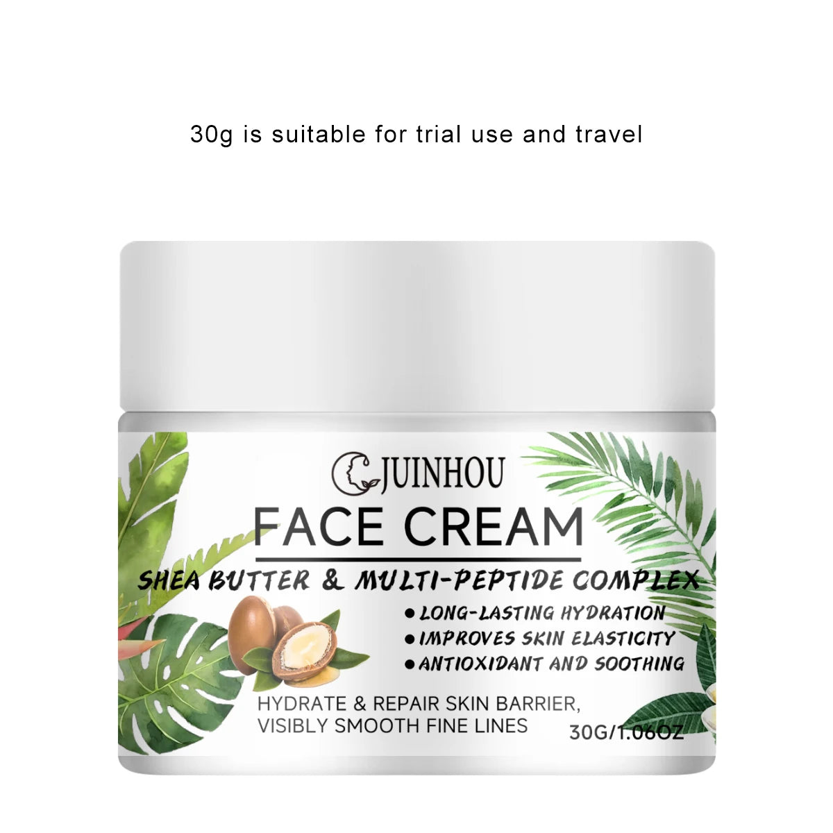 JUINHOU Moisturizing Face Cream Peptide Complex Shea Butter Deep Moisture Repair Dry Skin Firming Smooth Daily Facial Care