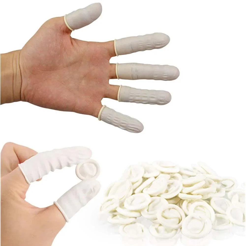 20/300PCS Disposable Fingertips Protector Gloves Natural Rubber Non-slip Anti-static Latex Finger Cots Fingertips rubber gloves