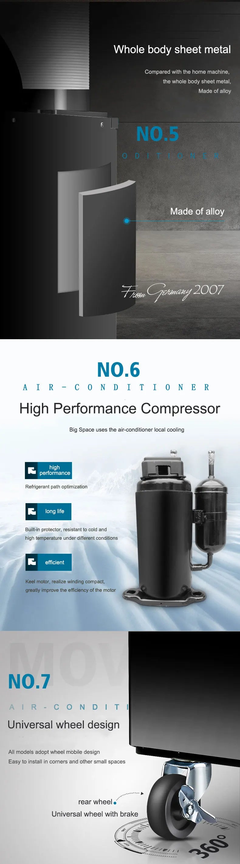700w Air Cooler 6800BTU Mobile Portable Eco-friendly AC220-240v Industrial Air Conditioner Air Cooler