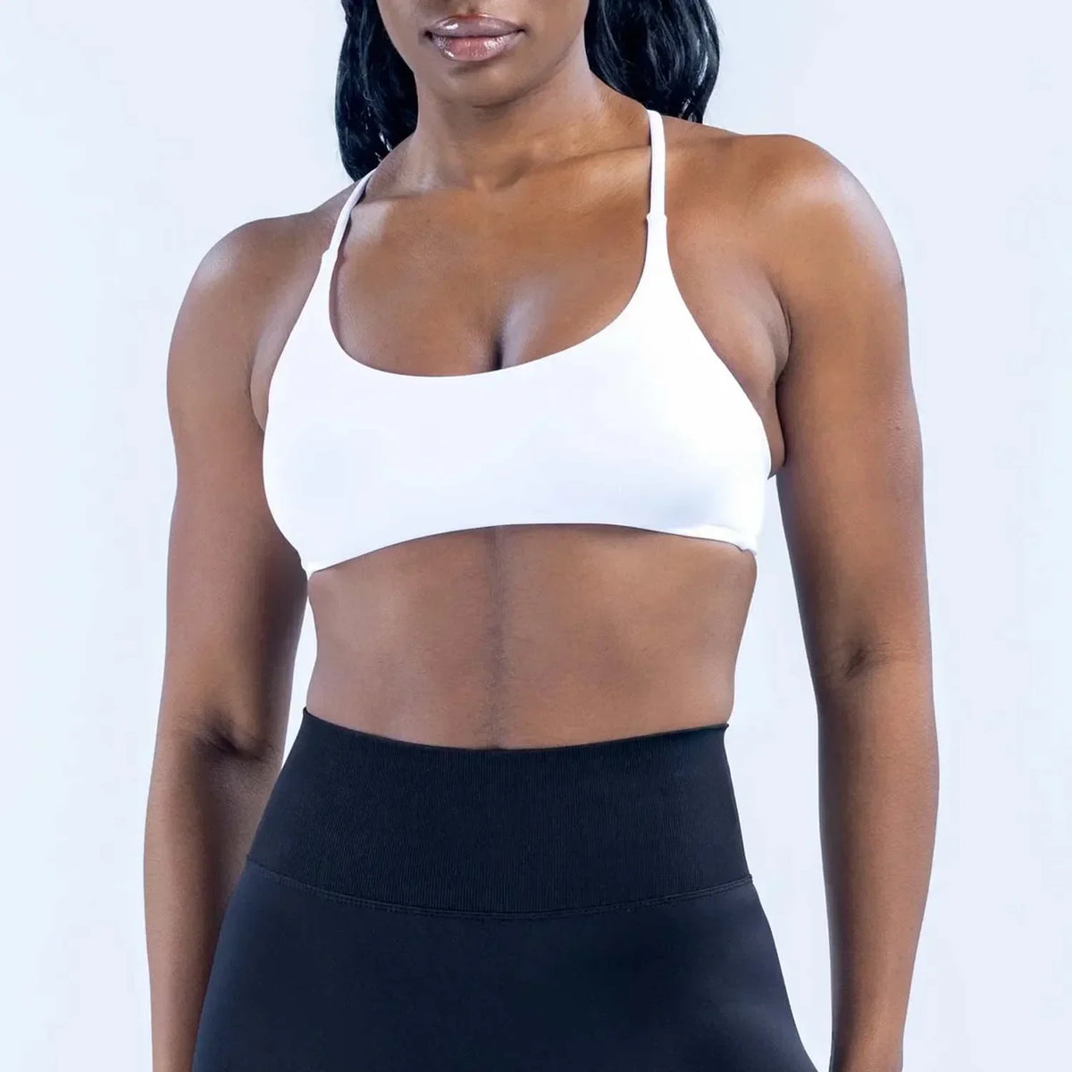 LOGO Women Seamless Front Twist Sports Bra Thin Strap Back Sports Vest Yoga Fitness Workout Activewear