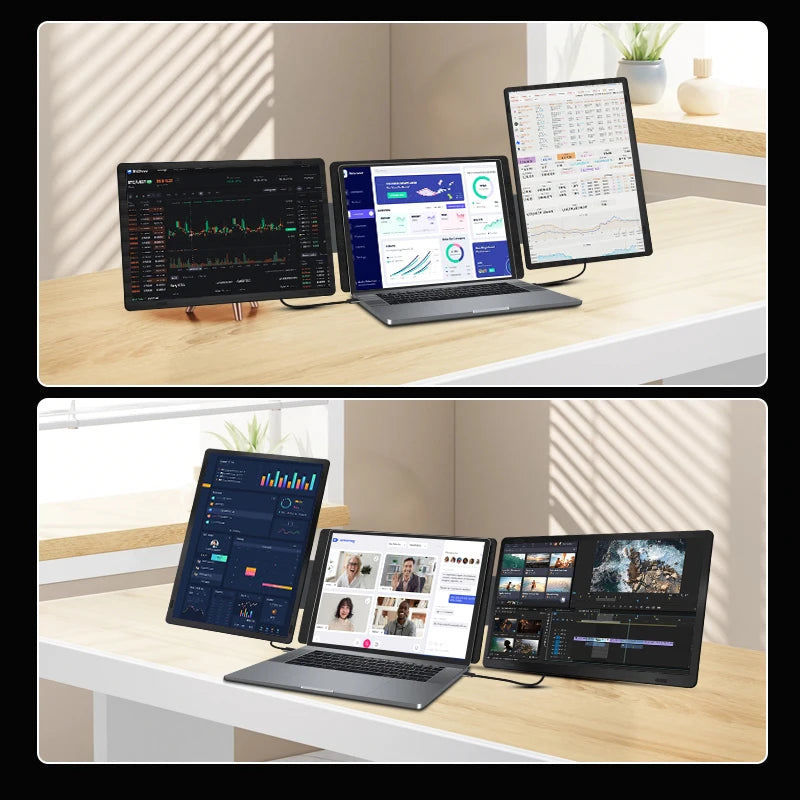 Portable Monitor 16 Inch Detachable Screen Monitor Extender Horizontal & Vertical Laptop Screen Extender for Windows and MacOS